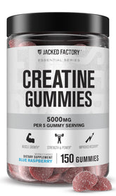Jacked Factory envase frontal mostrando 150 gominolas y beneficio de dosificación diaria