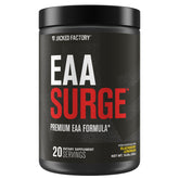 Jacked Factory frasco frontal del EAA Surge mostrando la marca y sabor