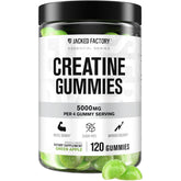 Jacked Factory gomitas creatina vista frontal, conveniencia diaria