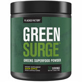 Jacked Factory envase frontal de Green Surge mostrando sabor Sour Apple y beneficios