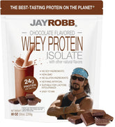 JAYROBB bote frontal mostrando 5 libras y beneficio de alta proteína