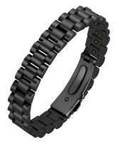 Jecanori vista frontal de la pulsera mostrando diseño masculino y acabado