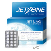 JetZone envase frontal mostrando el diseño y cantidad, práctico para viajes