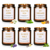 JGXLQ set de 6 velas en frascos de cristal, regalo listo para entregar