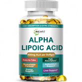 JINGYAT frasco frontal de Alpha Lipoic Acid 600 mg mostrando etiqueta clara y formato