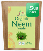 Jiva Organics frente del empaque kraft resellable mostrando volumen y conveniencia