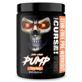 JNX SPORTS el frasco The Curse! frontal mostrando diseño y sabor peach mango