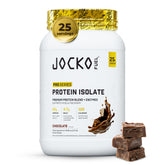 Jocko Fuel envase frontal chocolate mostrando diseño y beneficio proteico