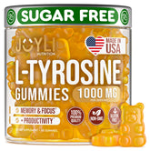 JOYLI Nutrition frasco frontal mostrando gominolas veganas y etiqueta clara