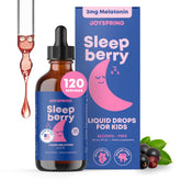 JoySpring frasco SleepBerry frente mostrando etiqueta y beneficio familiar