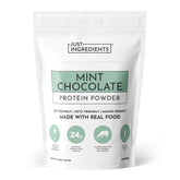 JUST INGREDIENTS frente del envase mostrando sabor menta chocolate y beneficios
