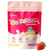 JUYIHEAL gomitas fresa vista frontal con envase claro y beneficio conveniencia