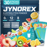 JYNOREX frente del empaque mostrando variedad de sabores y cantidad