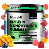 KAACHLI envase frontal de gomitas con creatina, práctico y portátil