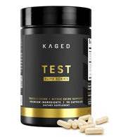 Kaged Test Elite frontal del envase mostrando la presentación y cápsulas