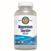 KAL envase frontal de Magnesium Taurate mostrando formato y ventaja de alta absorción