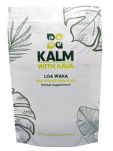 KALM envase frontal del Kava Loa Waka 8 oz listo para mezclar, portátil y práctico