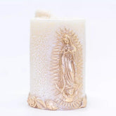 KANICA vela Virgen de Guadalupe frontal, diseño elegante para devoción