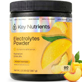 KEY NUTRIENTS frente del tarro mostrando la presentación y sabor