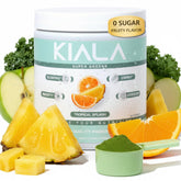 Kiala Nutrition lata frente mostrando Tropical Splash y conveniencia