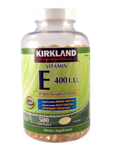 KIRKLAND envase frontal que muestra 500 softgels y calidad verificada