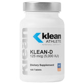 Klean Athlete frasco frontal mostrando 100 tabletas y diseño claro