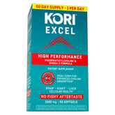 Kori Krill envase frontal mostrando 50 softgels y beneficios de absorción
