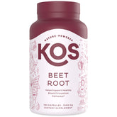 KOS envase frontal de Beetroot orgánico mostrando certificación USDA Organic y confianza