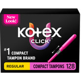 Kotex empaque frontal compacto mostrando la marca y conveniencia