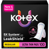 Kotex paquete frontal ultra thin mostrando cantidad y formato práctico