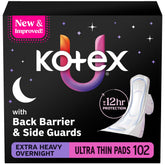Kotex empaque frontal nocturno mostrando cantidad y beneficio de protección