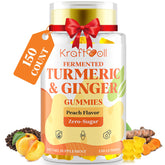 Kraftvoll bote frontal de gomitas de cúrcuma y jengibre, conveniencia diaria