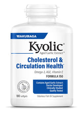 Kyolic frasco frontal mostrando etiqueta y beneficio cardiovascular