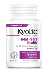 Kyolic frente del empaque mostrando cápsulas y beneficio cardiovascular
