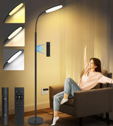 LanSuper vista frontal de la lámpara de terapia mostrando panel LED y diseño elegante