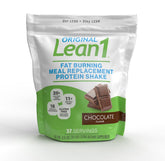 LEAN1 envase frontal chocolate mostrando diseño y cantidad
