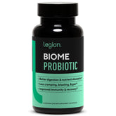 LEGION envase frontal mostrando suplemento probiótico y claridad de ingredientes
