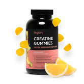 LEGION gominolas creatina frontal del envase mostrando la marca y beneficios