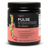 LEGION Pulse frente del empaque mostrando marca y sabor fresa-kiwi para identificación rápida