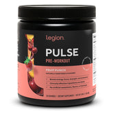 LEGION Pulse frente del envase mostrando diseño y sabor Fruit Punch