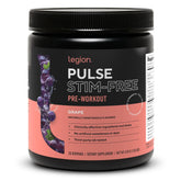 LEGION Pulse frente del envase uva mostrando etiqueta transparente y pureza