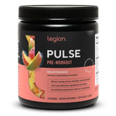LEGION Pulse frente del envase mostrando sabor sour mango y claridad del producto