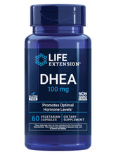 Life Extension envase frontal con DHEA 100 mg mostrando presentación clara