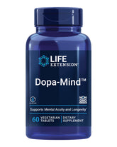 Life Extension frasco Dopa-Mind frente, presentación clara y confianza