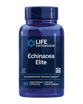 Life Extension envase frontal mostrando Echinacea Elite y beneficios diarios