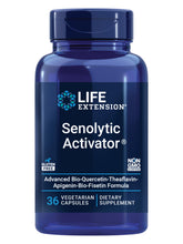 Life Extension frasco principal de Senolytic Activator mostrando etiquetas y beneficios