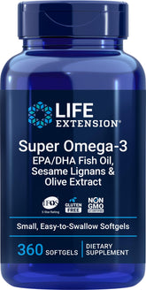 Life Extension frente del empaque que muestra 360 cápsulas y beneficios