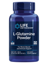 Life Extension envase frontal de L‑Glutamine que muestra pureza y marca