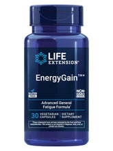 Life Extension envase frontal EnergyGain mostrando etiqueta y beneficios