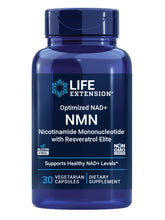 Life Extension envase frontal NMN con resveratrol para energía celular